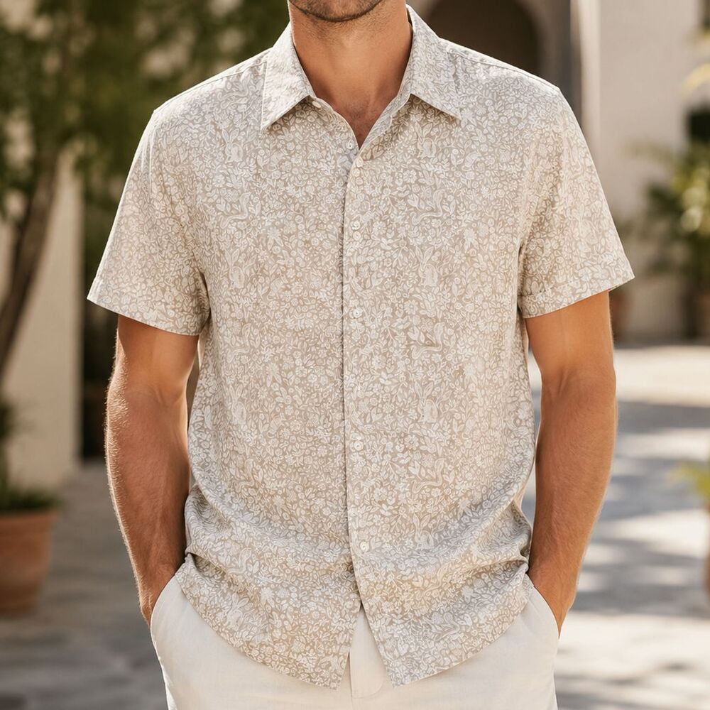 Bonobos Riviera Short Sleeve Men's Shirt Buttondown Short Standard Fit M 287991
